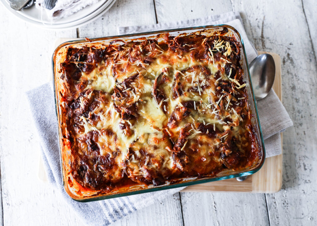 Sweet Potato Beef Lasagne with Spinach - Chantal Organics